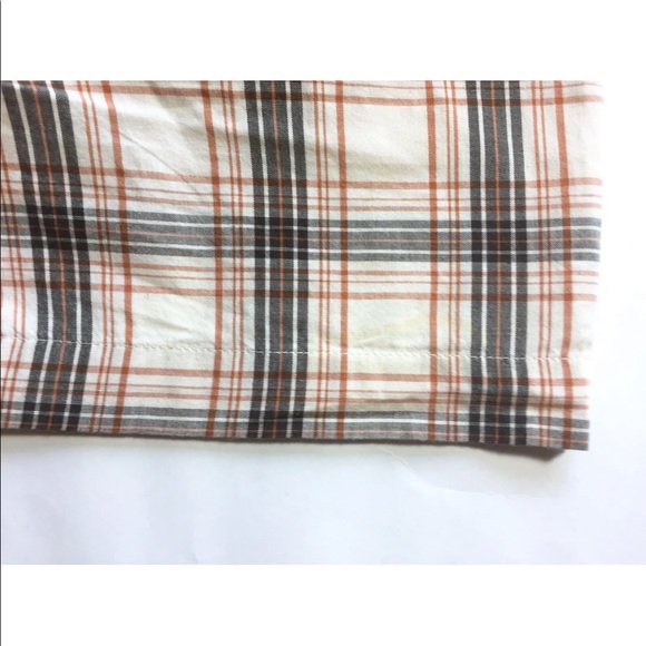 Zoo York Men’s Short Sleeve Button Down Shirt Offwhite Rust Grey Plaid M - Picture 6 of 14